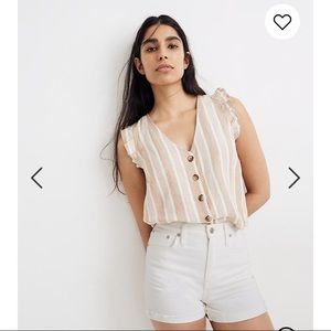 Madewell High Rise White Denim Shorts